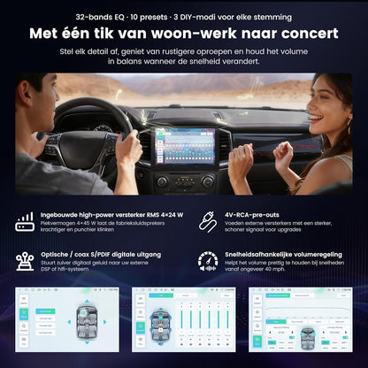 ATOTOZONE A7 Android Double Din Autoradio, 9" 4+64GB Octa‑Core, Draadloze CarPlay & Android Auto, Wi‑Fi/USB/BT, SCVC & LRV, Hi‑Fi  DSP met 4 V Pre‑Outs, AI Chat & GPS‑Tracking