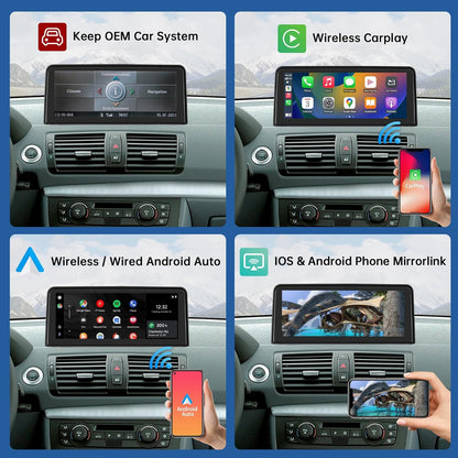 10,25 Inch Autoradio Touchscreen – Auto Multimedia Scherm – Navigatiesysteem – Infotainment Scherm – Draadloze CarPlay Android Auto – HD Resolutie – Mirrorlink Compatible