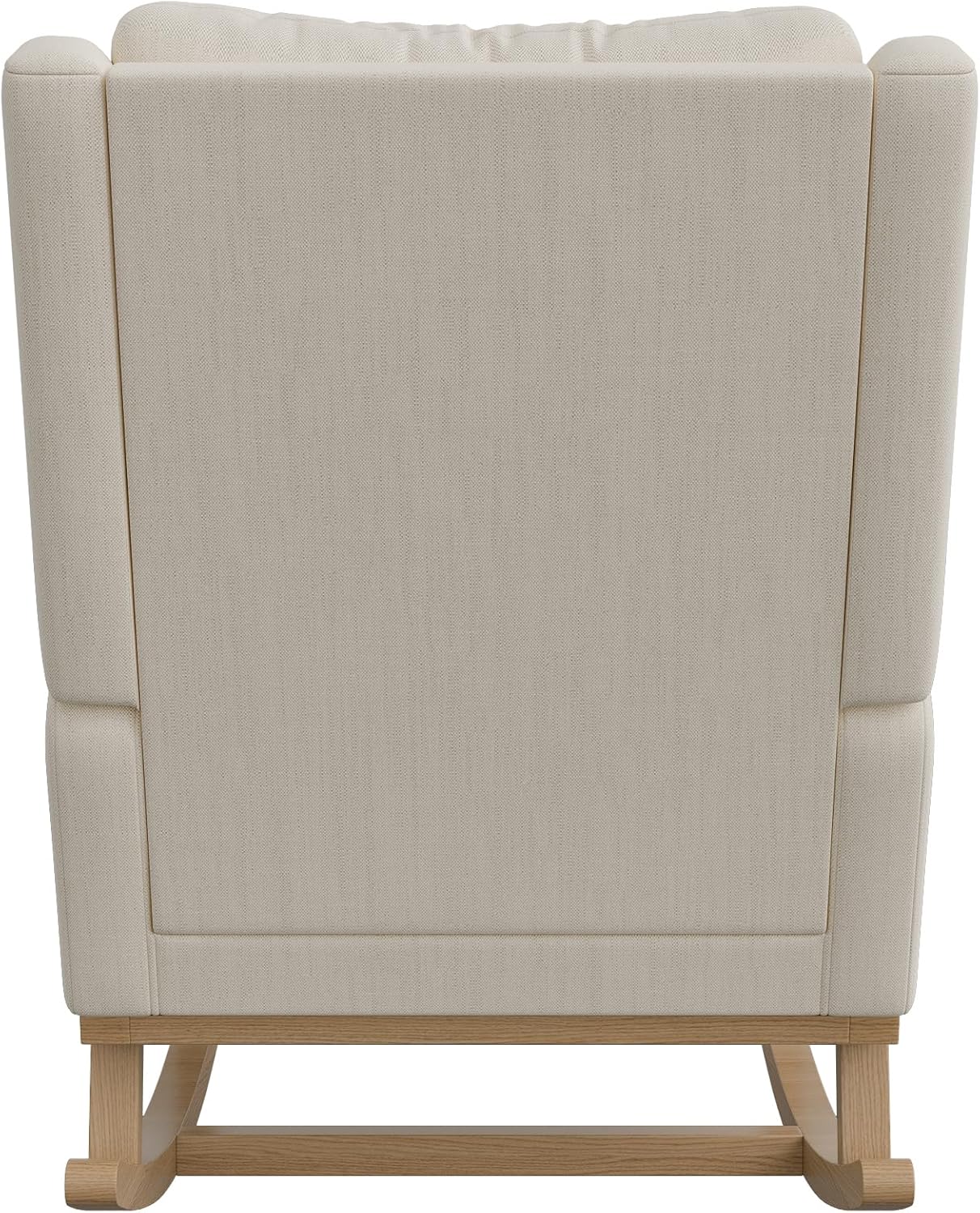 Rocking Chair, Scandinavian Rocking Chair, Breastfeeding Armchair, Scandinavian Leisure and Rest Chair Made of Fabric with Wooden Metal Legs for Living Room, Bedroom, Beige