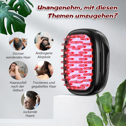 KTS Haargroeikam met rood licht en koude laser tegen haaruitval, roodlichttherapie tegen haargroei, haarverzorging en follikelactivatie, anti-haaruitvalkam voor mannen en vrouwen