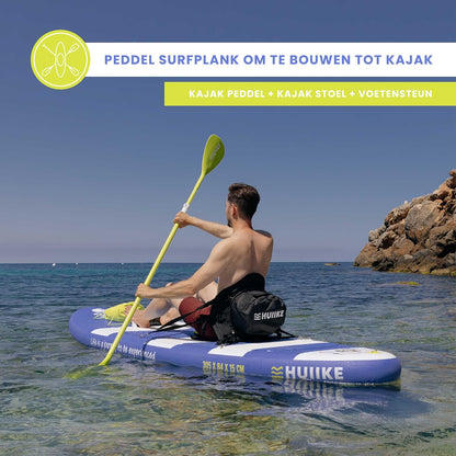 HUIIKE Stand Up Paddle Board met Accessoires, Peddel, Vinnen, Pomp. Opblaasbaar Supboard Uitstekende Stabiliteit en Weerstand. 305 x 84 x 15 cm, Maximaal Draagvermogen 130 kg