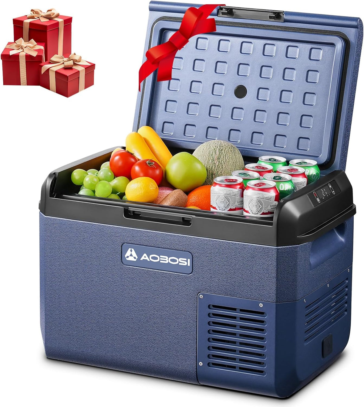 AAOBOSI Koelboxer 25L: Camping Koelkast 12v 240v, -20°C tot 20°C Compressor 12v Koelvriescombinatie voor Camper, Auto, Vrachtwagen, Boot, Camper, Reizen, Picknick