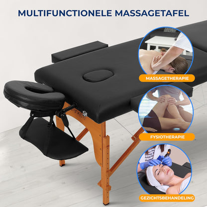 Opklapbare massagetafel – Behandeltafel – Behandelbank – Massagebank – Massagebed – 3-Delig Verstelbaar – 61 Cm Breed, 225 Kg Draagvermogen
