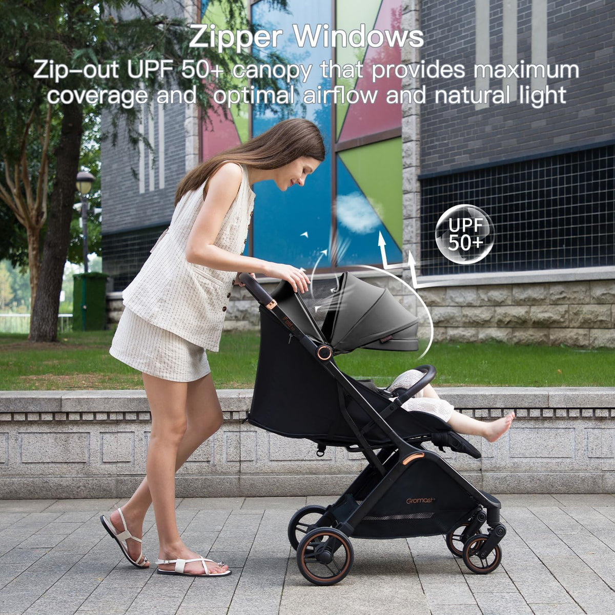 Gromast Wandelwagen van de baby A4 - Donkergrijs