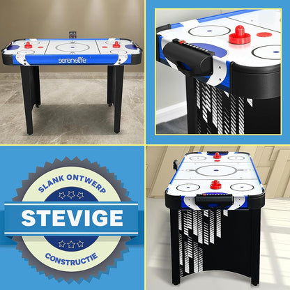 SereneLife Air Hockey Table –Hockey Table with Built-in Scorettracker and Puck Dispenser- Digital LED Scoreboard and Accessories - QUORE