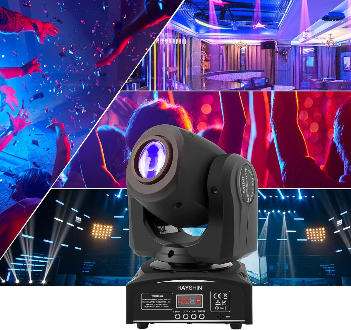 50 W LED Moving Head lichtstraal podiumeffectverlichting met 8 patronen + rotatie + 8 kleurenmix + half-kleureffect voor DJ Show Concert Party KTV.