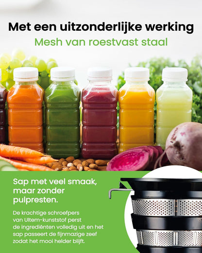 Hurom Slowjuicer | Sapcentrifuge voor groenten en fruit | H320N | Elektrische koudpers | Stille motor | Gemakkelijk schoon te maken met grote container en zeefilter 2L | BPA-vrij (ZWART)