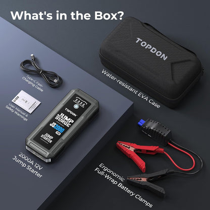 Jump Starter – Startbooster – Starthulp – Accubooster – Noodstarter – Snelle Startboost Bij Lege Accu – Draagbaar En Compact