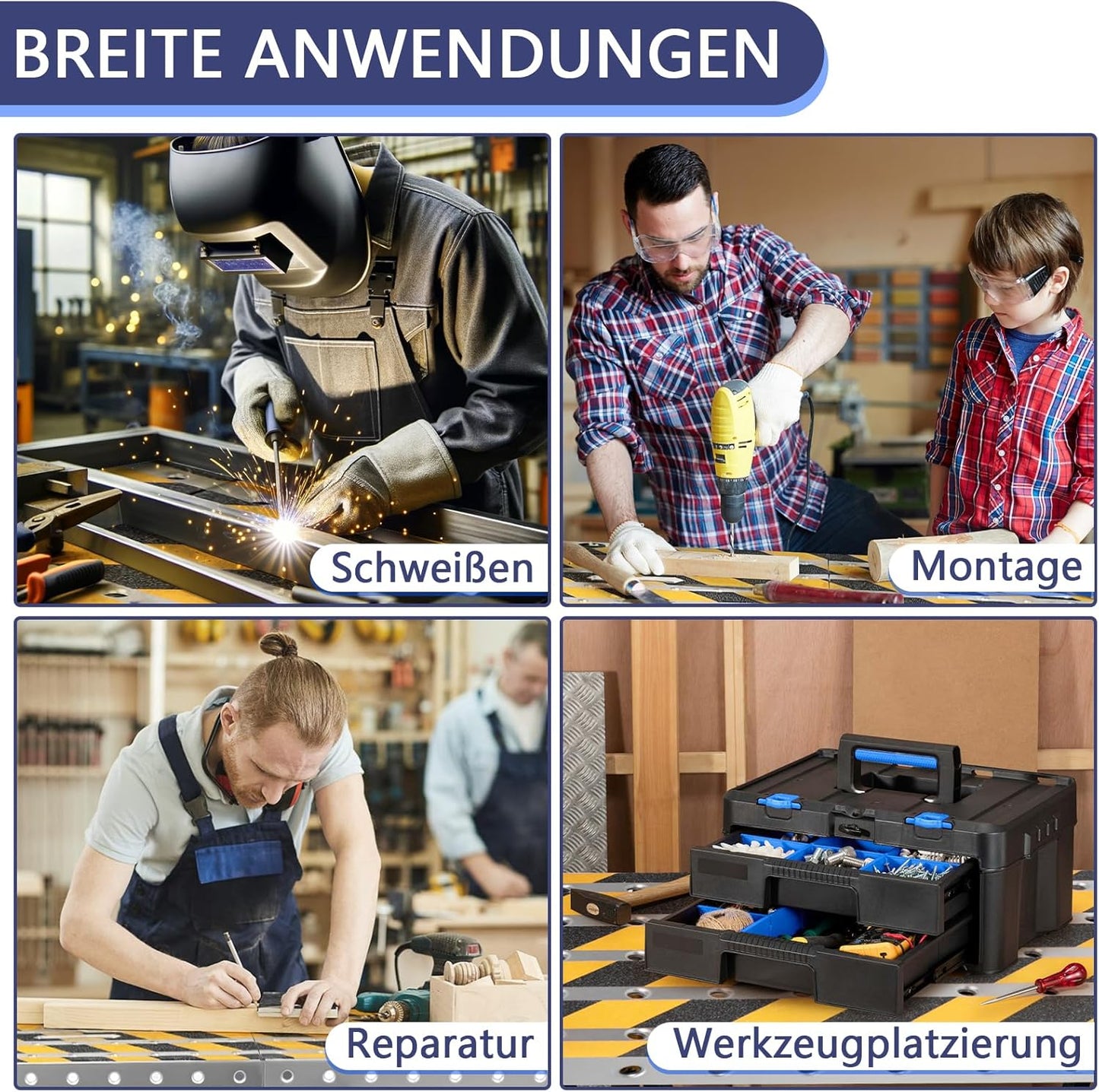 Stabiel 2-in-1 werkplatform + beweegbare lastafel met antislip plakstrips, 140 x 36 cm, verzinkte steiger met verstelbare hoogte, belastbaar tot 500 kg
