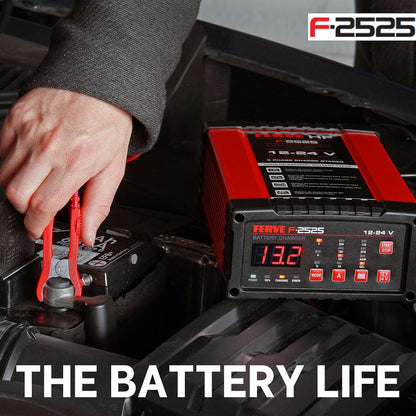 Automatische Batterijlader – Acculader – Accuvoeding – Accu Onderhoud – Batterijoplader – Voor 12V en 24V Loodzuuraccu’s – Microprocessorgestuurd met RF-Technologie