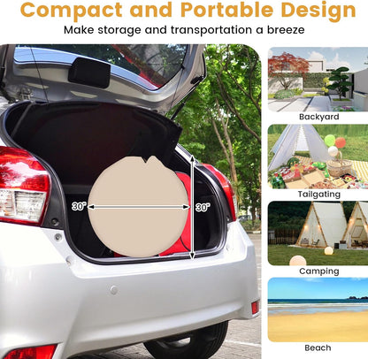 FANTASK Pop-up-tent, opvouwbaar paviljoen met rondom mesh en draagtas en zonnedak, zonnedak voor 4-6 personen, campingtent, schermhuis voor tuin, terras, achtertuin
