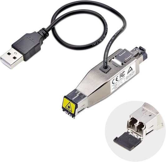 StarTech.com Gigabit Glasvezel naar RJ45 Ethernet Media Converter Dongle, Optisch Singlemode 10km/Multimode 800m, USB Voeding