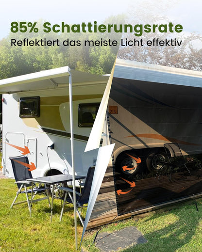 Zonwering voor luifel, camper, 85% zichtblocker, luifel, voorwand, luifel, inkijkbescherming voor campingwagen, camper, caravan, hoogte 2,13 m x breedte 3 m