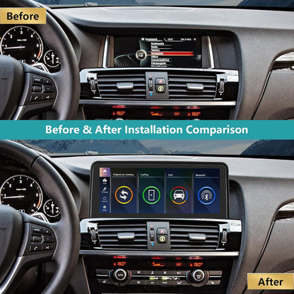 Ninetom 10,25 inch autoradio touchscreen voor 2013-2016 BMW X3/X4-serie F25 F26 met NBT-systeem, ondersteuning voor Apple CarPlay/Android Auto/Mirrorlink/navigatie, autoradio-upgrade