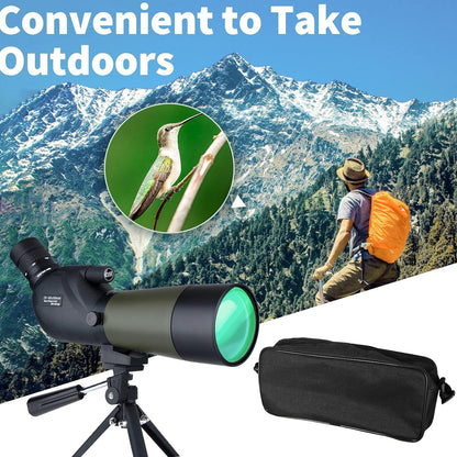 Gosky 20-60x60 HD spotting scope met statief, draagtas en scope telefoonadapter - BAK4 Telescoop voor doelschieten jacht vogels spotten wildlife landschap