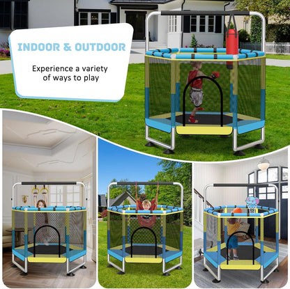 trampoline outdoor blauw