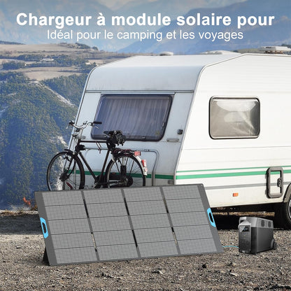 Opvouwbaar zonnepaneel 400 W, monokristallijn met 23,5% rendement, IP67 waterdicht - incl. standaard en Anderson adapter, compatibel met powerstation, generator, camper, camping