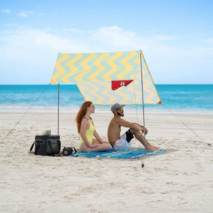 Teepee de Red Suricata strandtent voor 1 tot 2 personen, uv-bescherming UPF50, strandtent met 2 palen van aluminium en dwarsstang, 4 robuuste ankerschroeven