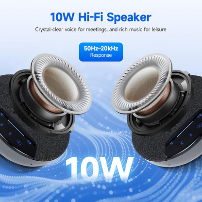 SVBONY SVN O1 Wireless Conference Speaker, AI Noise Cancellation, Wireless Cascading, 4 Microphones, 360° Full Duplex Speaker, Bluetooth 5.0 and USB Dongle for Large Meeting Rooms (2 Pack) - QUORE