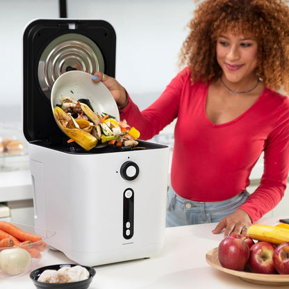 InnovaGoods® elektrischer Küchenkomposter 3 Liter, idealer Komposter für das Recycling von organischen Abfällen ohne Geruch, elektrischer Komposter mit Antihaftbeschichtung.