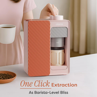 CIARRA CBPCM551-P BloomBox Draagbare Espressomachine Mini Koffiezetapparaat 15 Bar Zelfverwarmend Best Portable Espresso Maker Geschikt voor Camping Reizen Roze