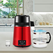 Waterdestilleerder - Zuiver Water Maken - Automatisch Distilleerketel -Filteren 1 L/U - 304 Roestvrij staal - 750W - Rood