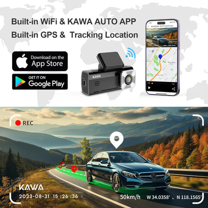 Dashcam – Autocamera – Rijcamera – Dashboardcamera – Voor En Achtercamera – 4K Voor + 1080P Achter – Nachtzicht In Ware Kleuren
