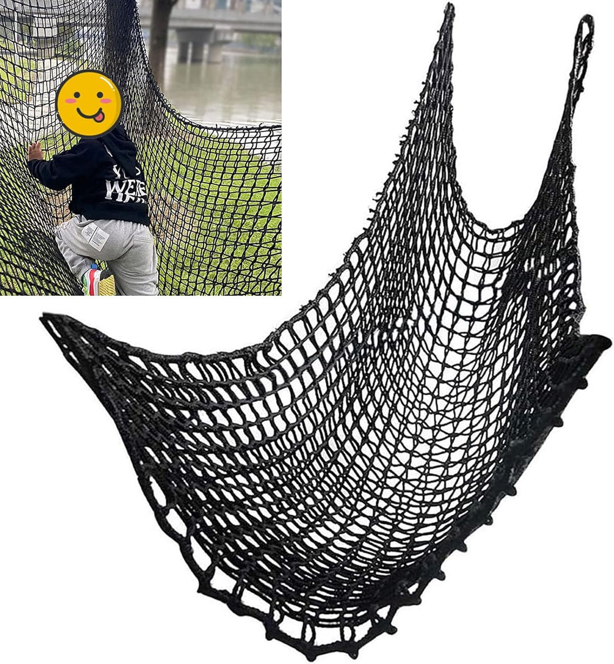 Dubbele Lagen Klimnet, Speeltuineveiligingsnet Voor Kinderen Buiten, Touwbrug Tree House Kits Voor Achtertuin, Loft Net, Klimt Vrachtnet, Polyester Zware Vrijetijds Vrijgesproken Anti-fall (Size:1x8m)