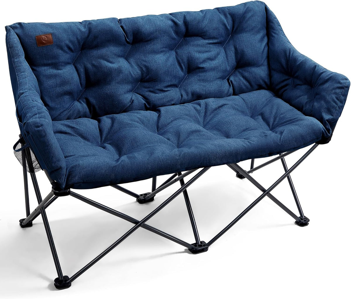 EVER ADVANCED Campingstoel, opvouwbaar, 124 cm breed, campingbank voor 2 personen, vouwbank, 320 kg belastbaar, campingbank, dik gevoerde klapstoel, XXL, 2-zits, hoge rugleuning voor buiten, tuin