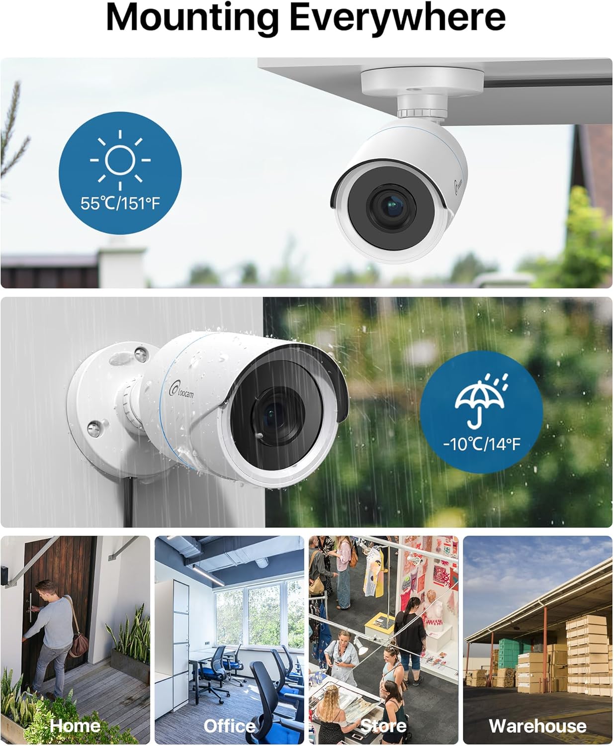 Loocam 8CH 1080P CCTV-CameraSysteem Met AI-Mens-en Voertuigdetectie, 5MP H.265+ DVR Met 500G SSD En 4 Stuks 2MP Beveiligingscamera's Binnen-en Buiten, Nachtzicht, Extern Toegang