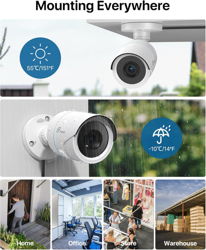 Loocam 8CH 1080P CCTV-CameraSysteem Met AI-Mens-en Voertuigdetectie, 5MP H.265+ DVR Met 500G SSD En 4 Stuks 2MP Beveiligingscamera's Binnen-en Buiten, Nachtzicht, Extern Toegang
