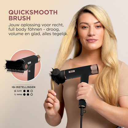 Shark SpeedStyle Haardroger & RapidGloss Finisher met Opbergtas & Haarklemmen, 5 Stylers, Voor Alle Haartypes, Ultrasnel Droog, Gladstrijken van Pluizig Haar, Geen Warmteschade, Ionisch, HD353BKEU