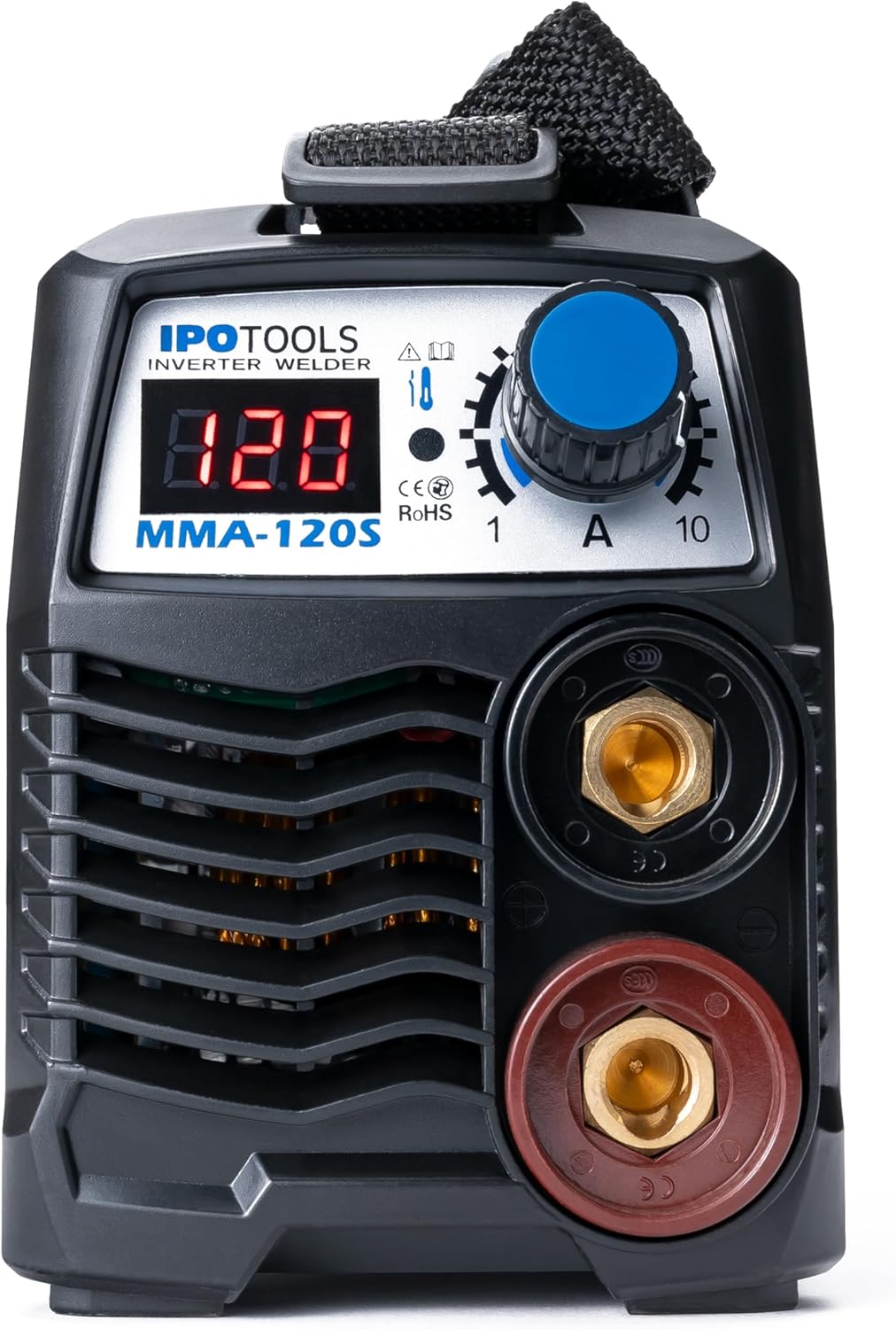 IPOTOOLS MMA-120S elektroden lasapparaat, 120 A, mini elektrische inverter, lasapparaat MMA/E-hand met lcd-display, anti-stick, 230 V
