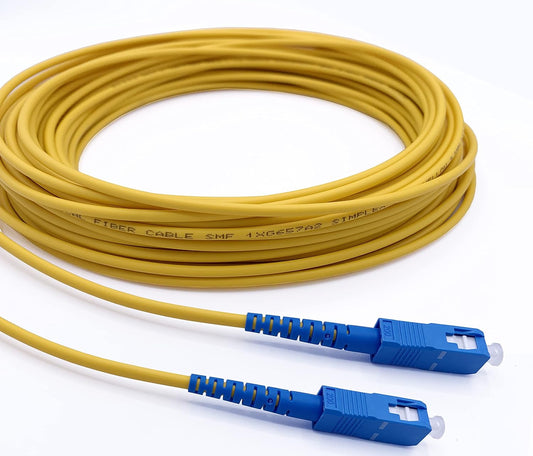 Elfcam® - Glasvezelkabel SC/UPC naar SC/UPC Monomode Simplex OS2 9/125µm, geel (200M)