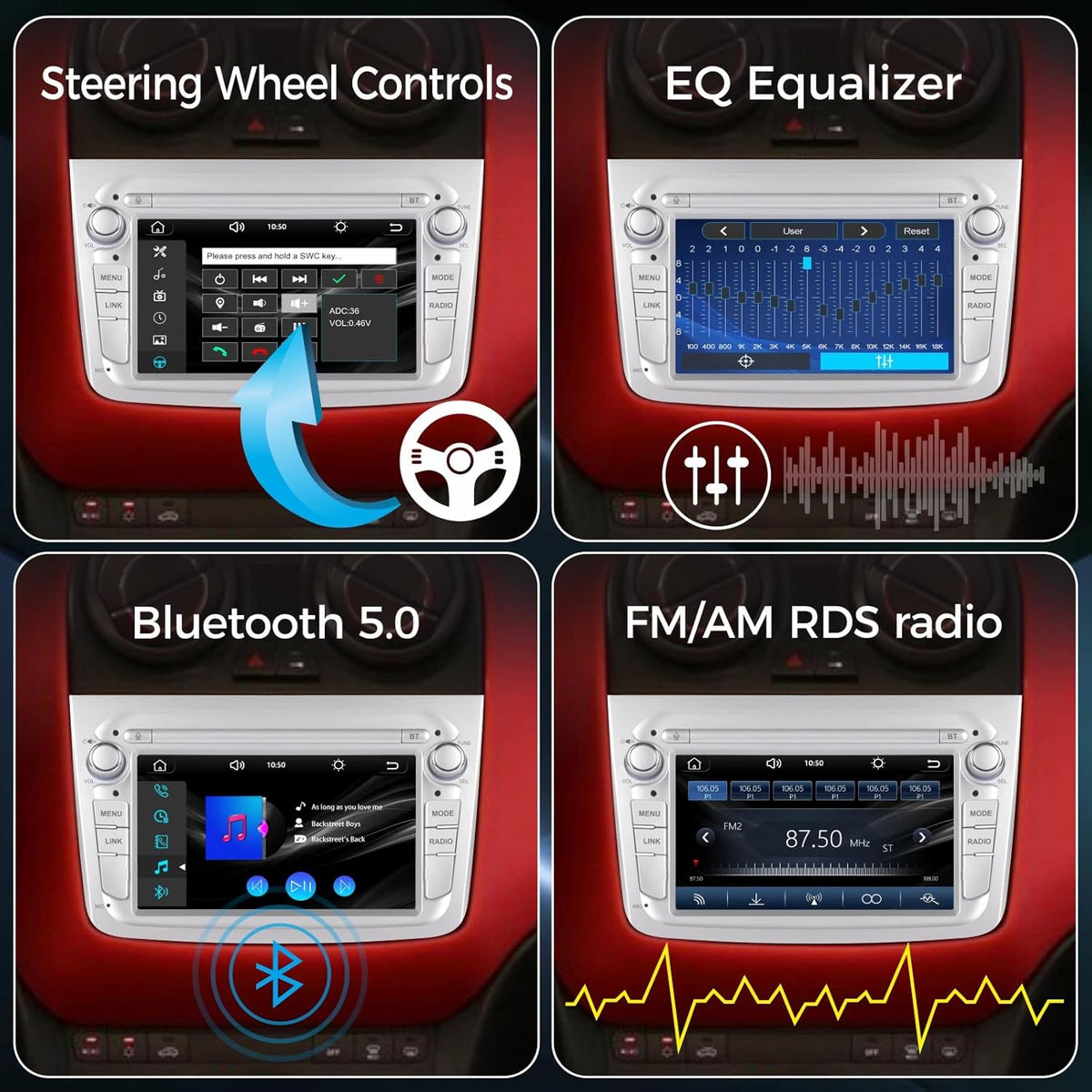 Autoradio – Autostereo – Multimedia Speler – Inbouwradio – Dashboard Radio – Linux Systeem – Ultra-Snelle Opstarttijd – Draadloos CarPlay & Android Auto