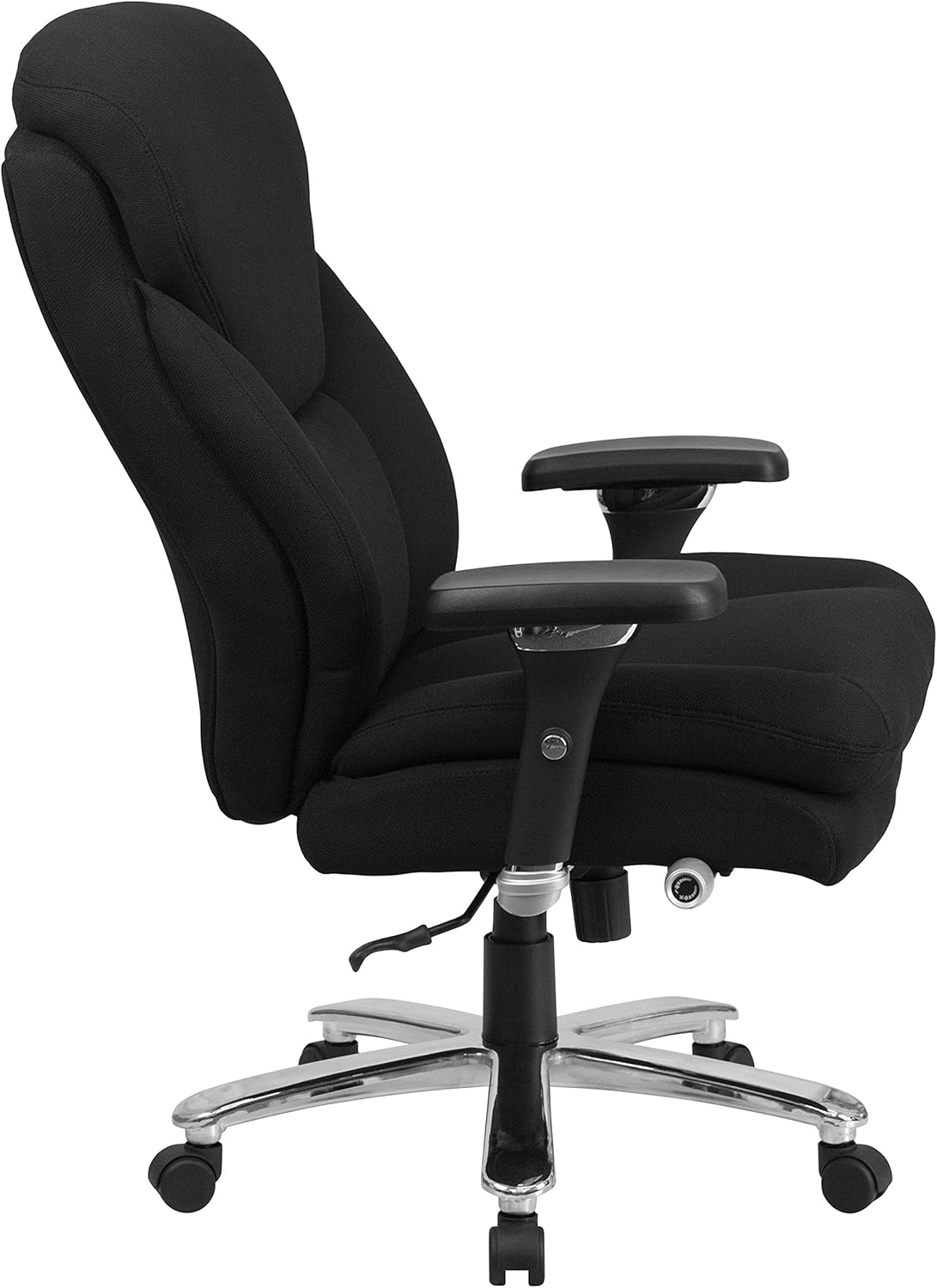 Flash Furniture HERCULES Serie 24/7 Intensief Gebruik Big & Tall 400 lbs. Beoordeelde Zwarte Stof Executive Ergonomische Bureaustoel met Lumbale Knop