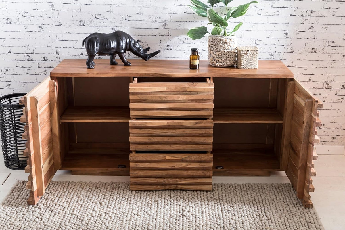 Sideboard Solid Wood Acacia 160cm Dresser Drawer Cabinet - QUORE