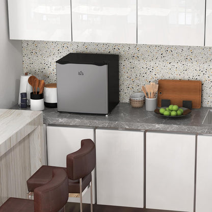 HOMCOM Mini-Gefrierschrank, 35 L Gefrierbox, electric, freistehend, Mini-Gefriertruhe, Minikühlschrank, -14 bis -24°C, 5-stufige Temperaturregelung, 47 x 44.2 x 48.8 cm, Silber - QUORE