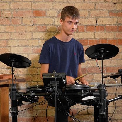 Axus AXK4 Electronic Drum Kit Starter Pack Voor Beginners Met Stille Mesh Drumkussens, Sticks, Ontlasting En Hoofdtelefoon
