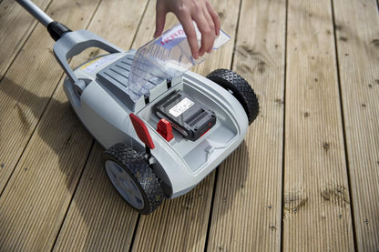 IKRA accu eenhandsmaaier grasmaaier ICHM 20 met mulchfunctie, voor kleine gazons tot 50 m², incl. laadapparaat, 2 accu's, & reservemes