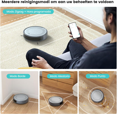 Robotstofzuiger – Robotstofzuiger met App – Stofzuiger Robot – Dweilrobot – Automatische Stofzuiger – Krachtige Zuigkracht 4500Pa – Lange Batterijduur 180 Minuten
