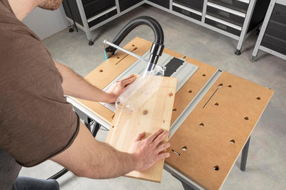 wolfcraft MASTER cut 2200 I 6907000 4-in-1 machinetafel voor gebruik als tafelcirkelzaag, decoupeerzaagtafel, werkstation en optioneel als freestafel