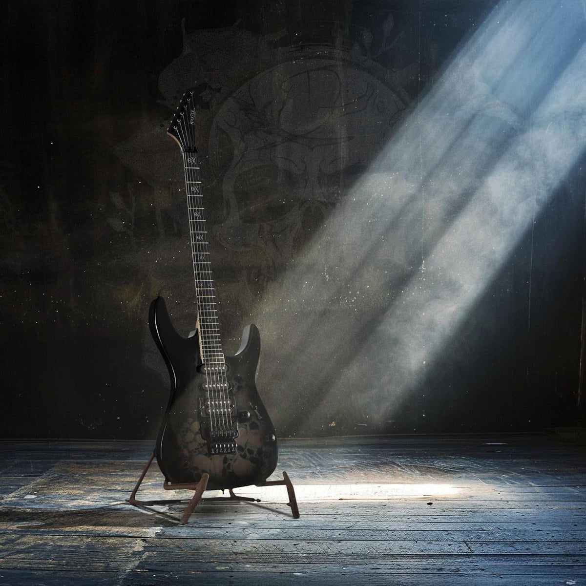 Rocktile Pro JK150-BSK E-Gitaar Skull