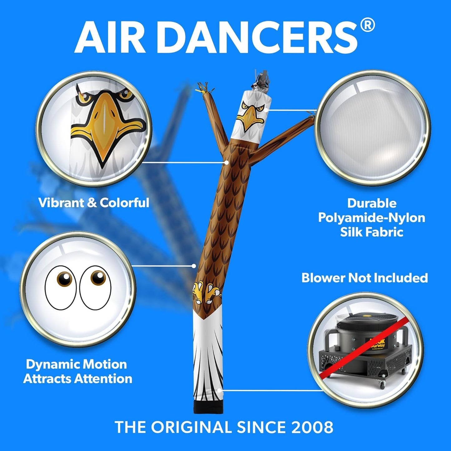 LookOurWay Eagle Mascotte Karakter Dier Thema 20 Voet Hoge Luchtdansers Opblaasbare Buis Man Bevestiging (geen Blower)
