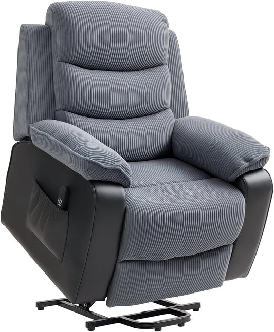 Elektrische Relaxstoel – TV Stoel – Opstahulp Stoel – Relaxfauteuil – Verstelbare Fauteuil – Donkergrijs – Pocketvering – Afstandsbediening Met USB-Poort