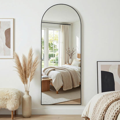 Staande Spiegel – Passpiegel – Vloerspiegel – Wandspiegel – Full Body Spiegel – 175x66 cm – Aluminium Frame – Onbreekbaar Glas
