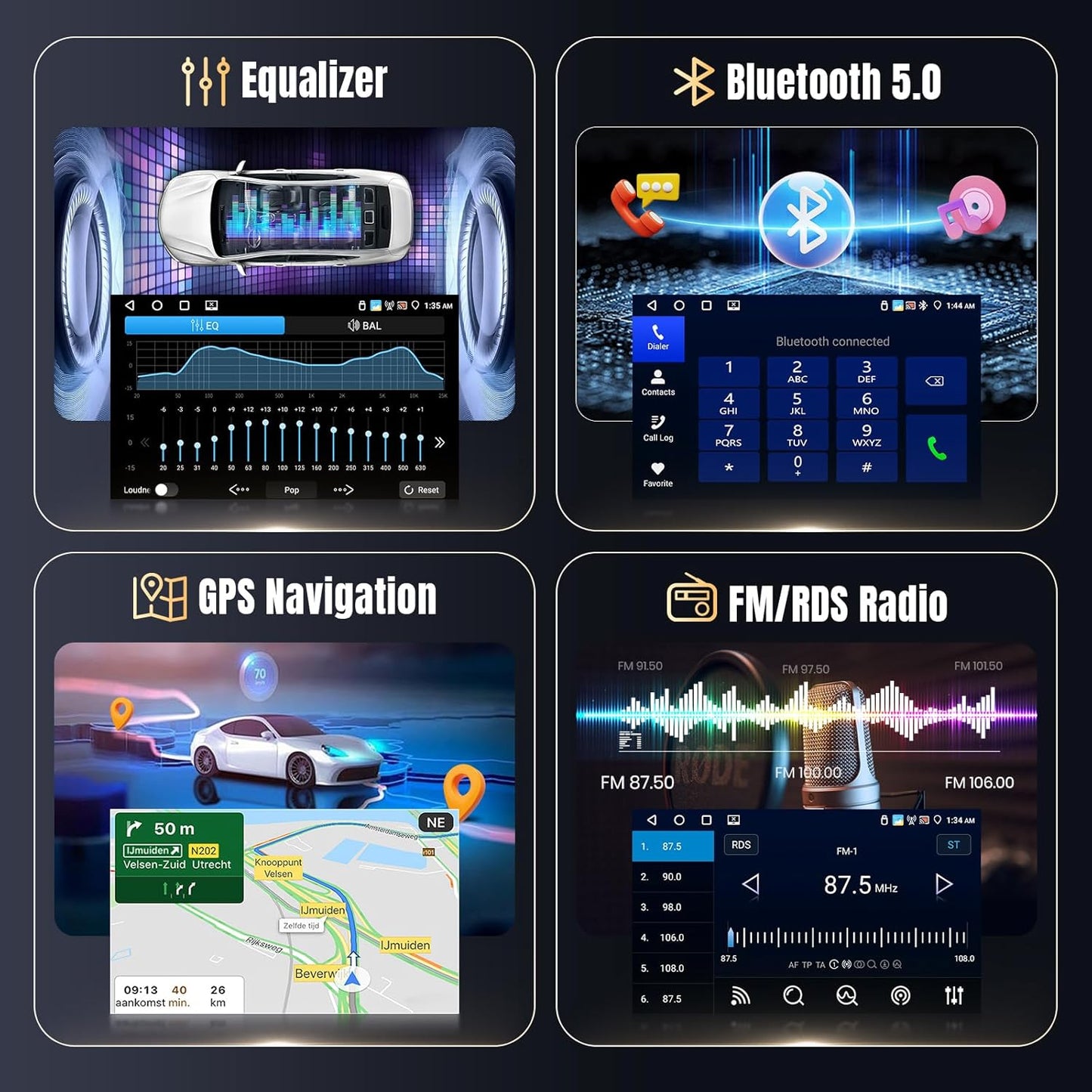 Autoradio – Auto Radio – Car Stereo – Multimedia Speler – Navigatiesysteem – Android 13 Systeem – 7 Inch Touchscreen