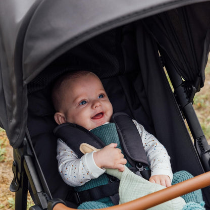 Bebeconfort Cloudy, All-terrain Kinderwagen met Luchtbanden, 0-4 jaar (max. 22 kg), Baby Wandelwagen, Snel inklapbaar, 3 Grote Luchtwielen, Verstelbare Duwstang, Ruime Opbergmand, Mineral Graphite