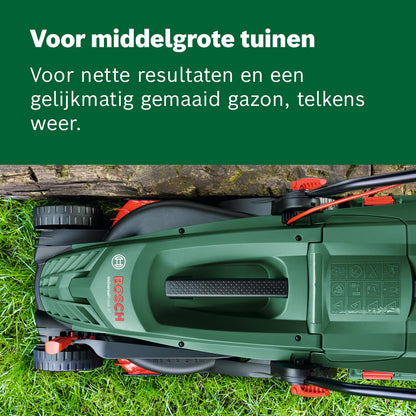 Bosch grasmaaier UniversalRotak 37-555 met snoer (1400 W motorvermogen, maaibreedte: 37 cm, grasopvangbak 40 liter, Ergoflex-handgrepen)