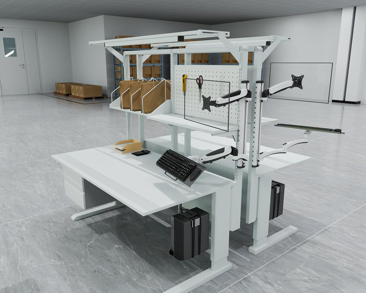 HFTEK FY02WS Monitorhouder, wandhouder voor schermen van 13 tot 34 inch met VESA75 / 100 - toetsenbordhouder met gasveer arm